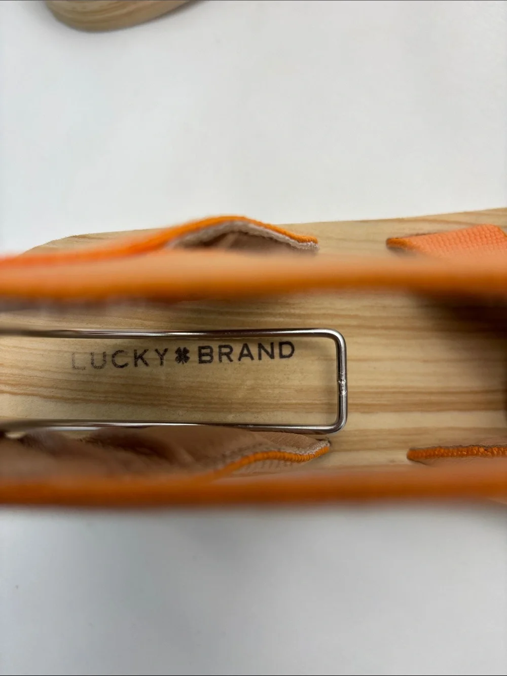 Lucky‎ Brand Women’s 5 Orange Platform Sandals with Wood-Effect Wedge #365 OBO